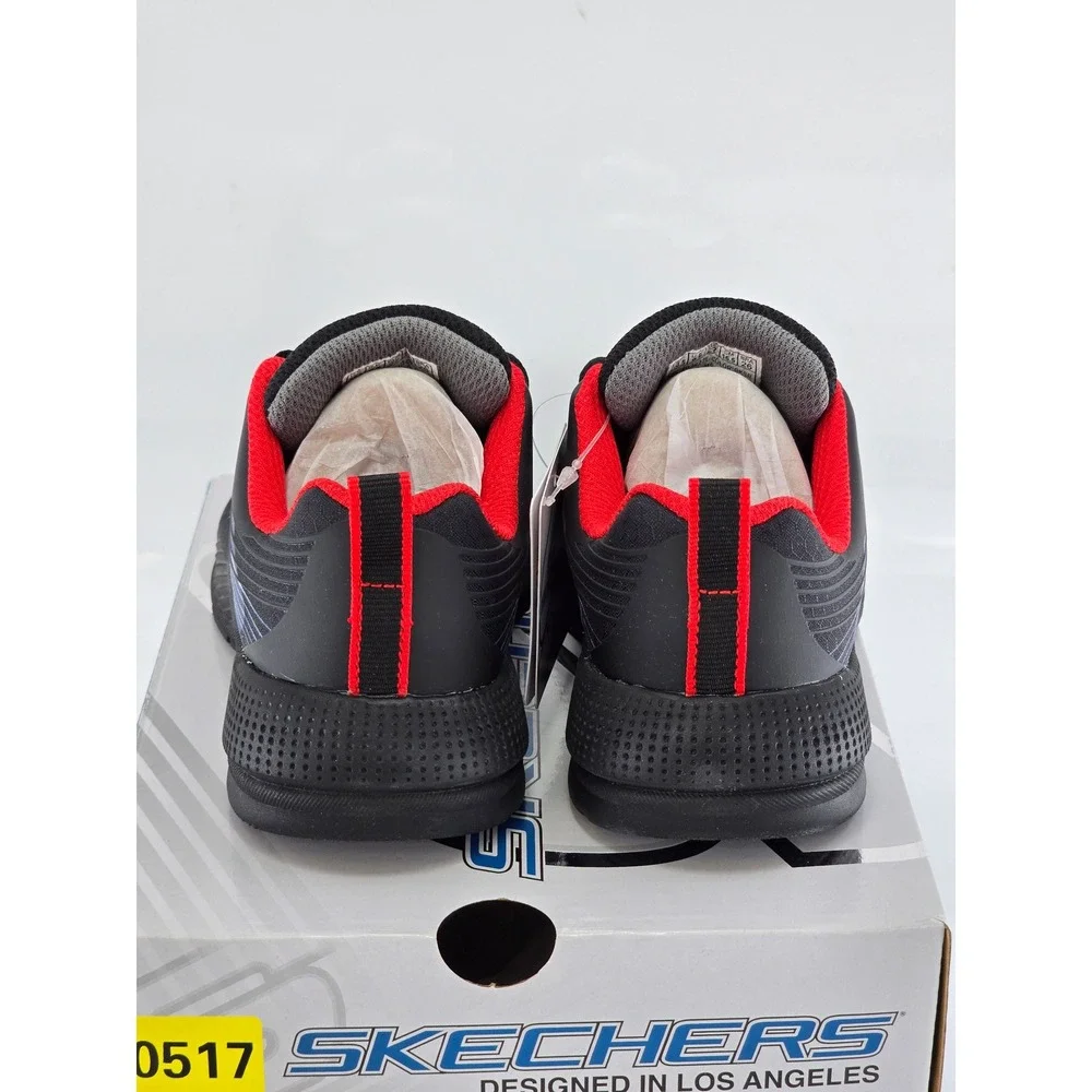 Skechers Microspec Advance Revconix Kids 10.5 Black Silver Red - New